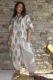 Mika Flower & Stripe Duster Shirt Stone